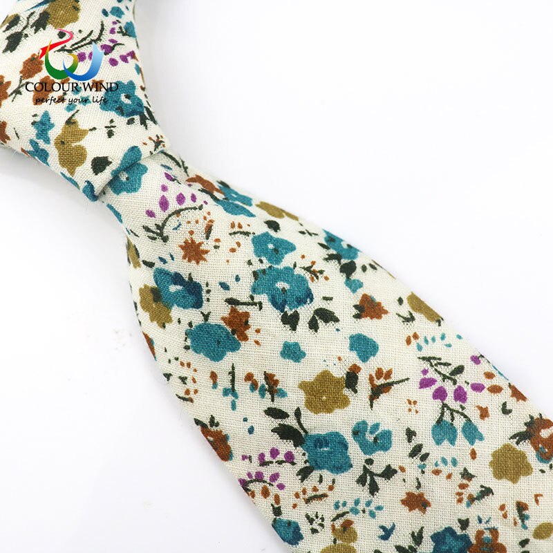 Klassiske blomsterslips til mænd bomuld karton blomster hals slips 8cm blødt slips bryllup business mandlige gravatas tilbehør