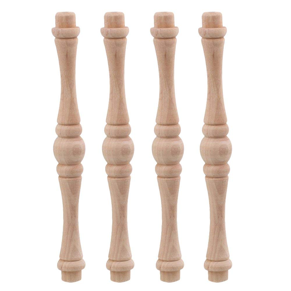 4 stuks 15.5 cm Lengte Ongeverfd Hout Ambacht Spindels Baluster voor Thuis Restaurant Decor Reparatie Decoratie