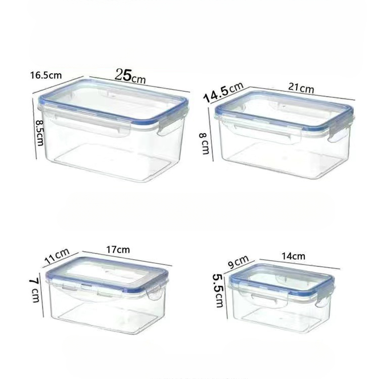 Kühlschrank-Aufbewahrungsbox mit Deckel, Rechteckige Plastik-Frischhaltedose, Mikrowellengeeignete Lunchbox: Ursprünglich Titel