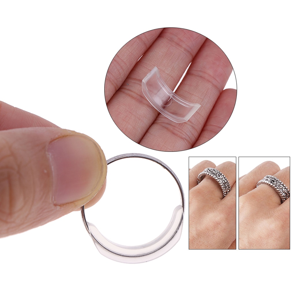 8 stuks onzichtbare ringmaatverkleiner voor dames, geschikt voor 2-10mm ringen