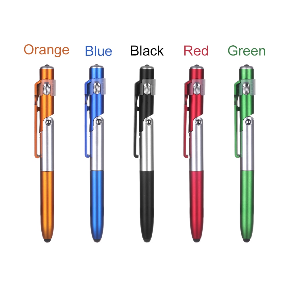 4- i -1 fällbar kulspetsskärm stylus touch penna universal mini kapacitiv penna med led för surfplatta mobiltelefon