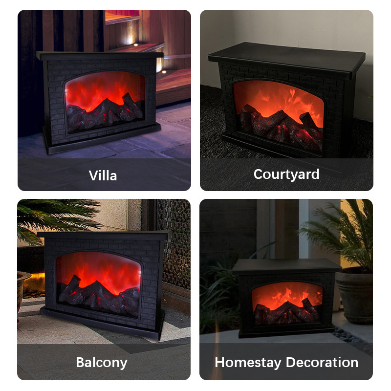 Lámpara para hogar con efecto llama, luces LED con control táctil, luz para chimeneas eléctricas, simulación USB y con pilas