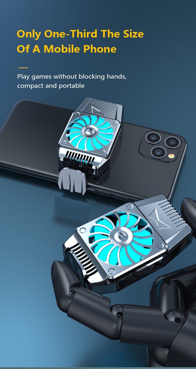 Em estoque portátil refrigerado a ar ventilador de refrigeração h15 1.5m cabo usb alimentado telefone ventilador de refrigeração caso do telefone móvel refrigerador radiador