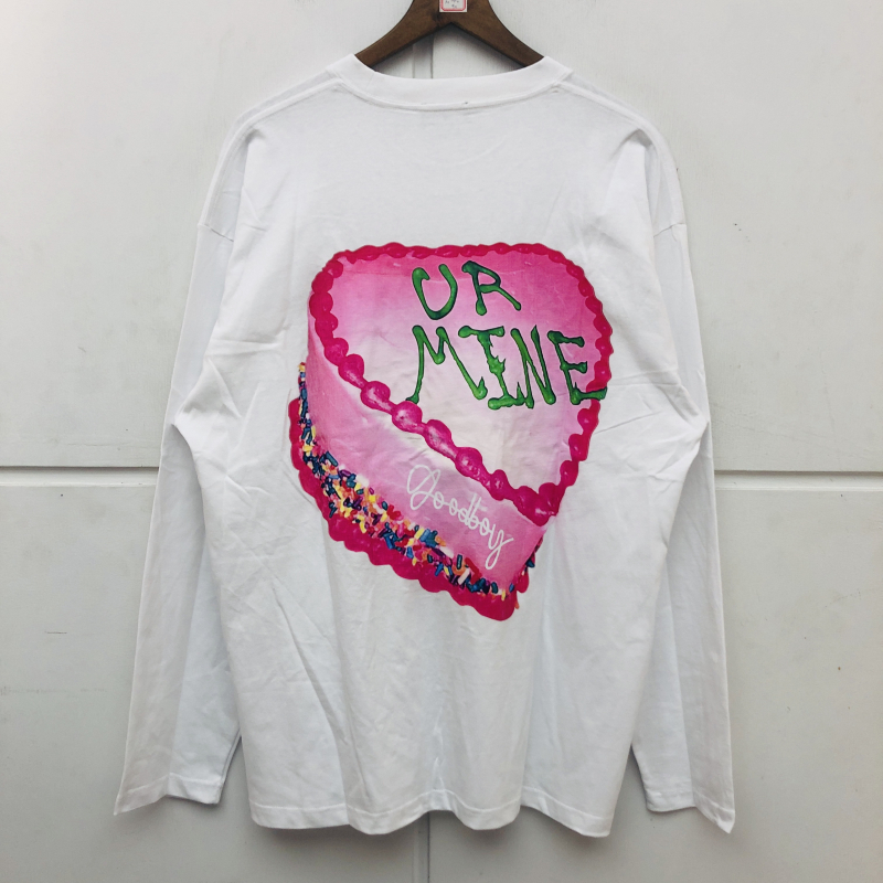 XOXOGOODBOY Long Sleeve Love Cake Printing Men T Shirt Casual Women Shirts Best Seller Men Clothing: 3 / M