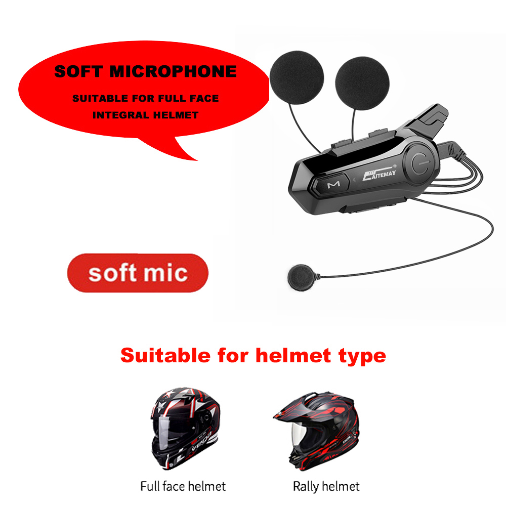 E1 Bluetooth Gegensprechanlage Motorrad Helm Bluetooth Headset Für 2 Reiter Intercomunicador Moto Sprech Headset Drahtlose: 1 x Sanft mic
