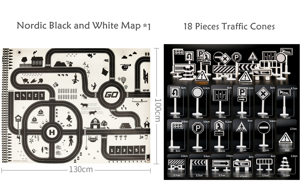 100*130 Cm Speelgoed Auto Mat Kaart Speelgoed Auto Box Kids Simulatie Stad Road Kaart Waterdichte Playmat Draagbare vloer Spelletjes