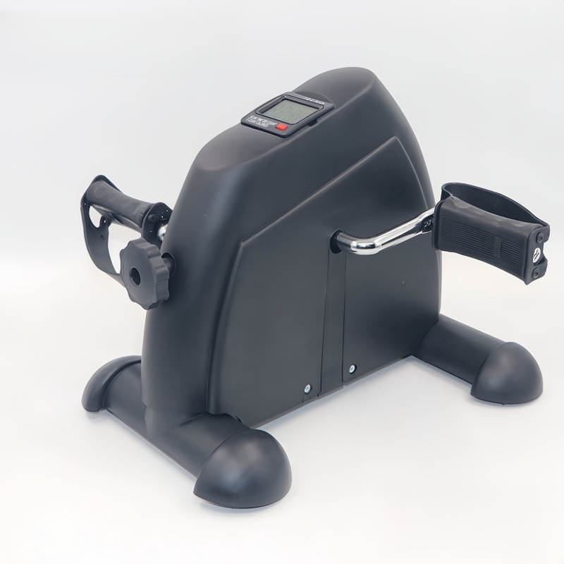 Mini Exercise Bike Static Bike Under Desk Pedal Exerciser Adjustable Magnetic Resistance Arm Leg Trainer LCD Display Home Gym: Beige