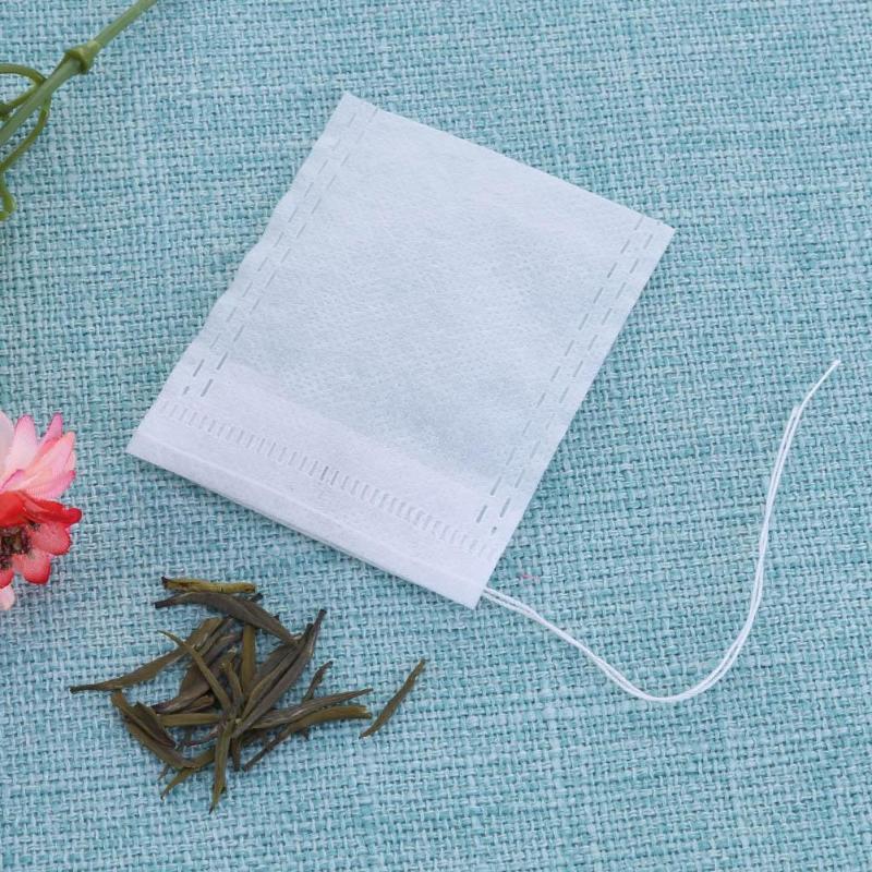 Bolsas de té de 6X8 cm/7X9cm, bolsitas de té con cordón, bolsas de medicina de sellado para el hogar, bolsa de filtro vacía para té y especias, suelto para té de hierbas, 100 Uds.