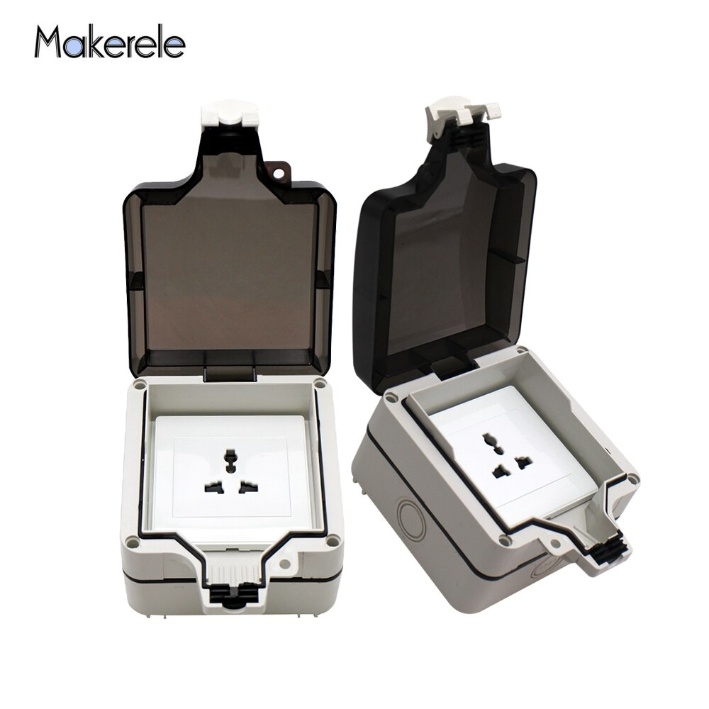 IP66 3/5 Gaten multifunctionele Universele Waterdichte Outdoor Stopcontact Met 2USB Poorten 10A Stopcontact Geaard