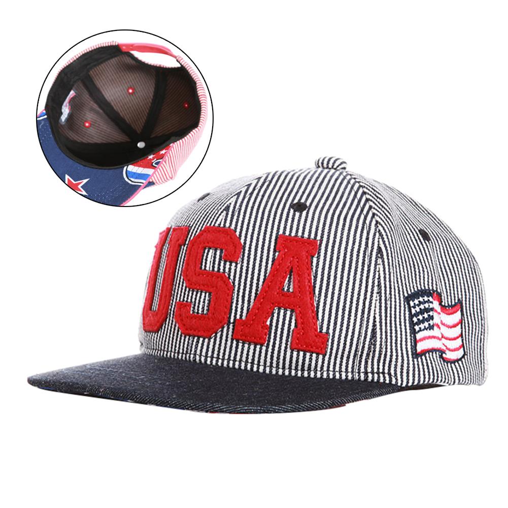 Barnbaseballkeps jeansrandig solskyddshatt usa baseballkeps fritid och sport