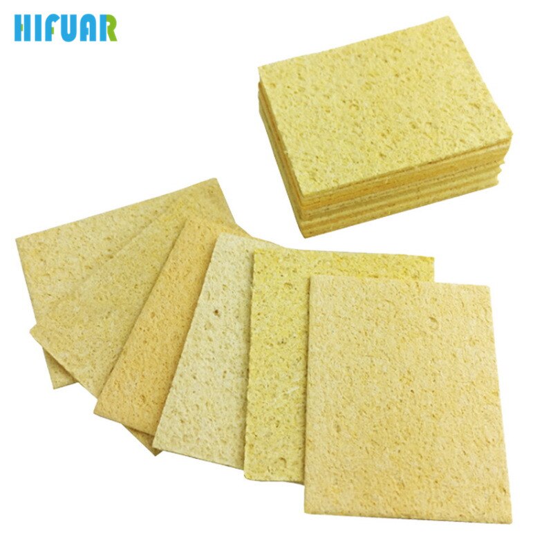 10 pièces jaune nettoyage éponge nettoyant pour durable soudure poste de soudage électrique fer à souder conseils nettoyer éponge réparation outils