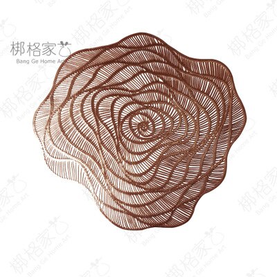 Napperon creux géométrique en PVC, couleur or , décoration de Table à manger: C