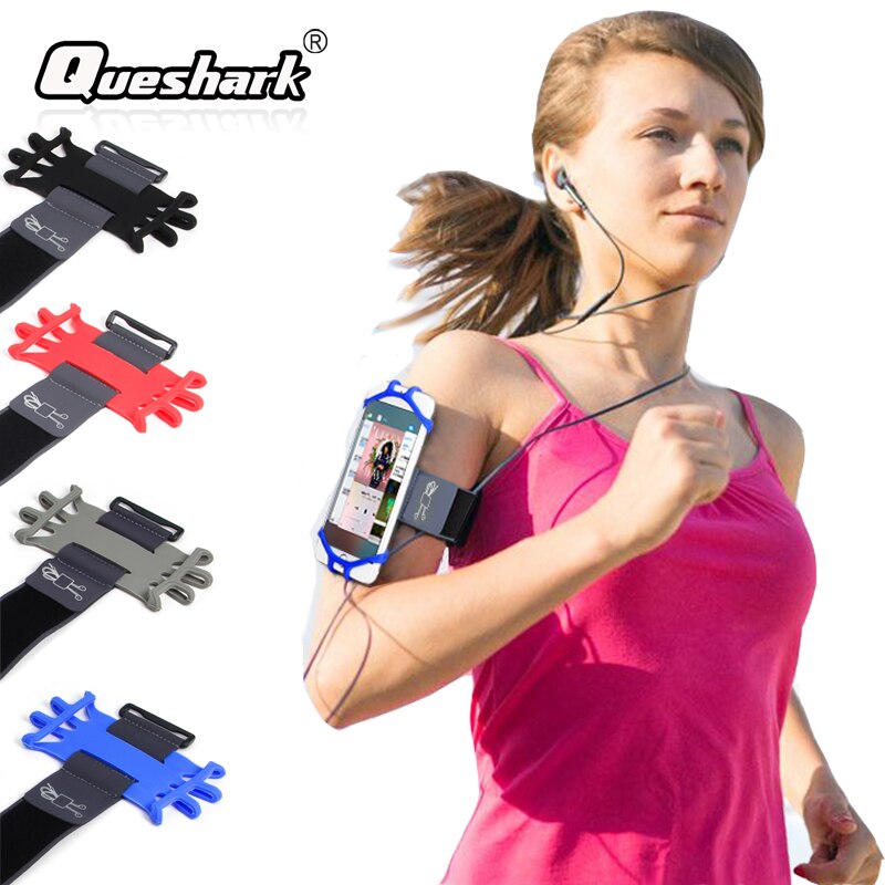 Running Armband Bag Sport Siliconen Band Telefoon Houder Voor Oefening Gym Fietsen Jogging Fitness Mobiel Arm Band Bag + Key houder