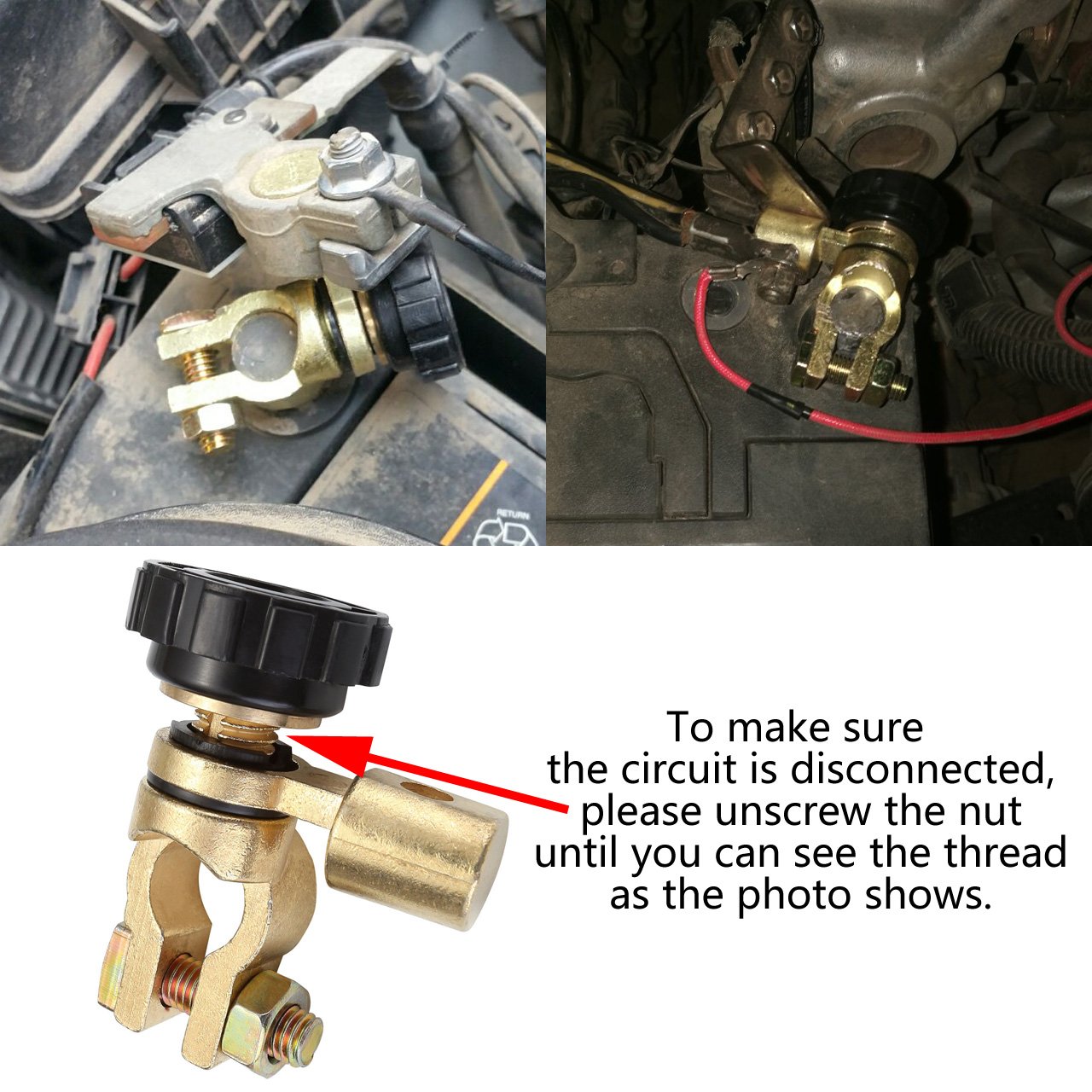 Auto Battery Terminal Link Switch Clamp Top Post Terminal Quick Cut-off Disconnect Isolator Switchs 6V 12V 24V