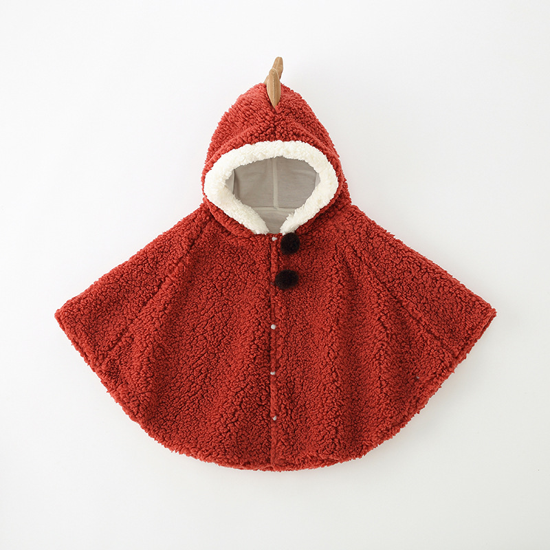 Schattige Baby Meisje Jas Mantel Cartoon Lente Herfst Winter Schattige Baby Jongen Poncho Cape Zuigeling Peuter Pasgeboren Jas Uitloper: wine red