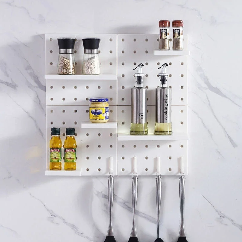 Estantes de pared para decoración del hogar, tablero con agujeros, estante de almacenamiento de pared, estante de almacenamiento, estantes de pared colgantes para cocina y dormitorio, decoración de pared