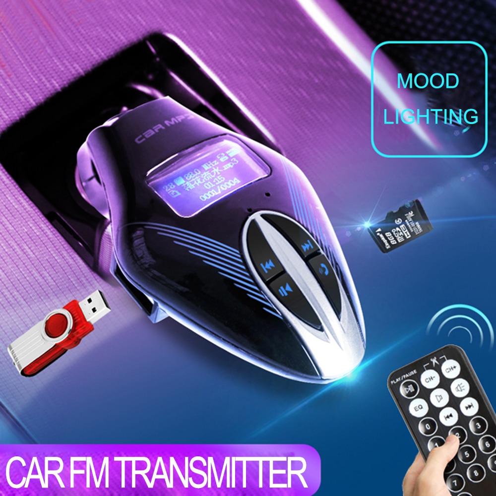 Jinserta Auto Mp3 Speler Fm-zender Met Afstandsbediening Muziekspeler Ondersteuning U Disk Tf Card MP3 Radio Adapter Auto kit