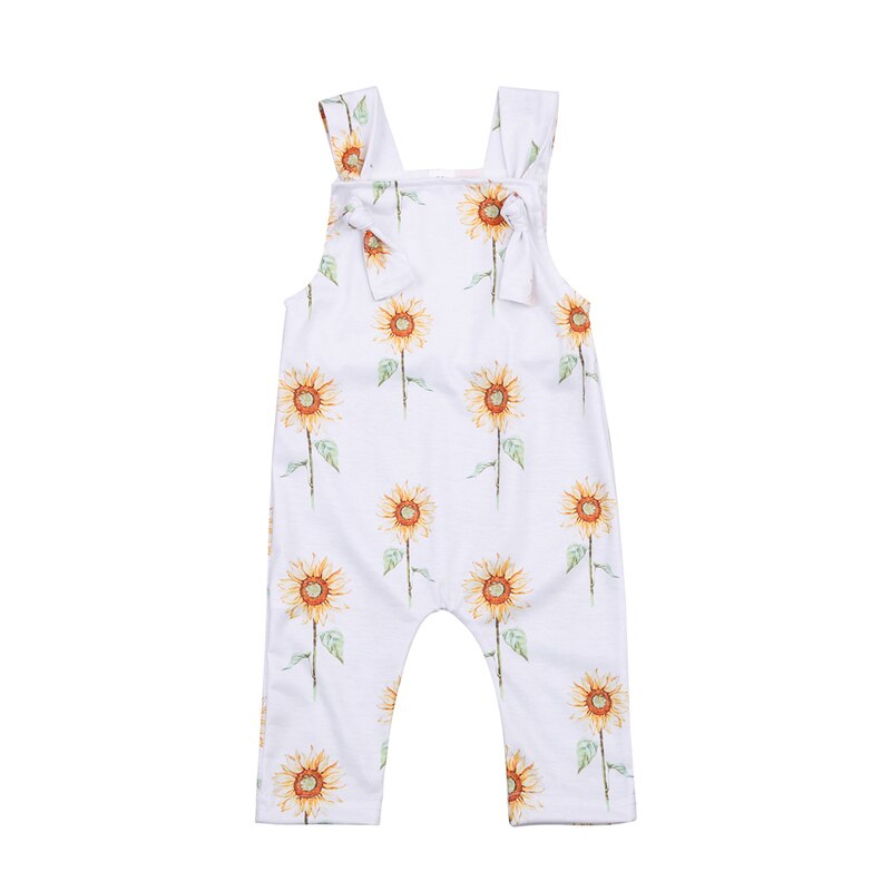 de bébé décontracté Fleur Imprimer Combinaison, Enfant En Bas Âge Garçon Fille Bretelles Spaghetti Col Carré Long Pantalon Barboteuse, vie Laitière: 18M