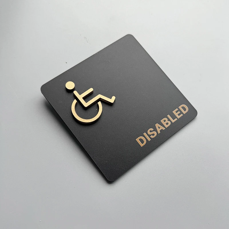 Men's and Women's Bathroom Signage Acrylic Public Toilet Door Signage Hotel Toilet Reminder Signs Washroom Signage: 40x30cm / Golden