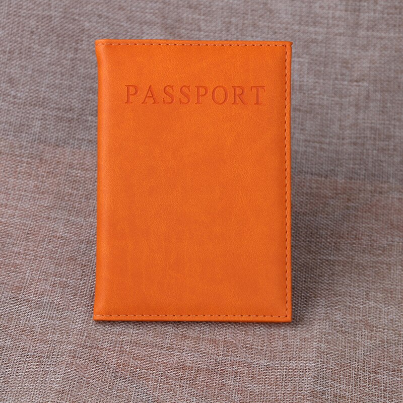 BONAMIE 11 Farben Unisex Reisepass Abdeckung Für Weibliche Pu Leder Grün Reisepass Männlichen Mädchen Reise Deckt für Pässe: Orange
