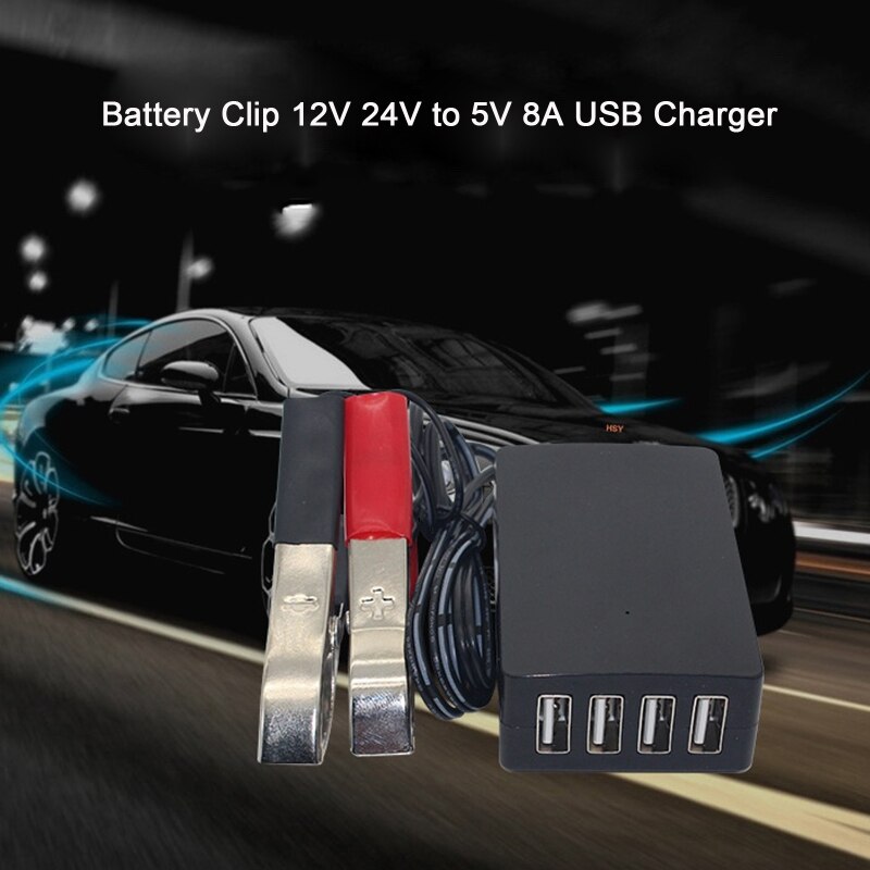 Gleichstromwandler mit batterieclip, 12v-24v to 5v usb-anschlüsse ,  qc3.0 schnellladegeräte, 85dd