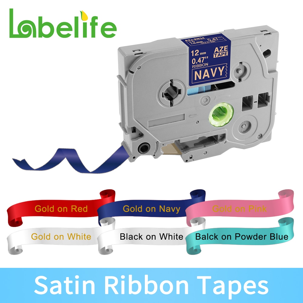 1Pcs Satijnen Lint Label Tape 12Mm Compatibel Voor Brother P-Touch Label Maker H110 TZe-R231 TZe-RN34 TZe-RE34 TZE-RE31 4M Voor Diy