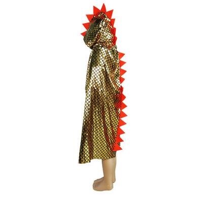 Halloween spøgelse kappe til børn børn skræmmende kostumer performance kostume dyre kjole børn dinosaur kappe: Guld