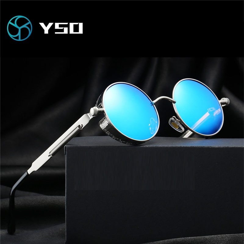 YSO Zonnebril Mannen Luxe Vintage Rijden Zonnebril Steampunk zonnebril Voor Mannen UV400