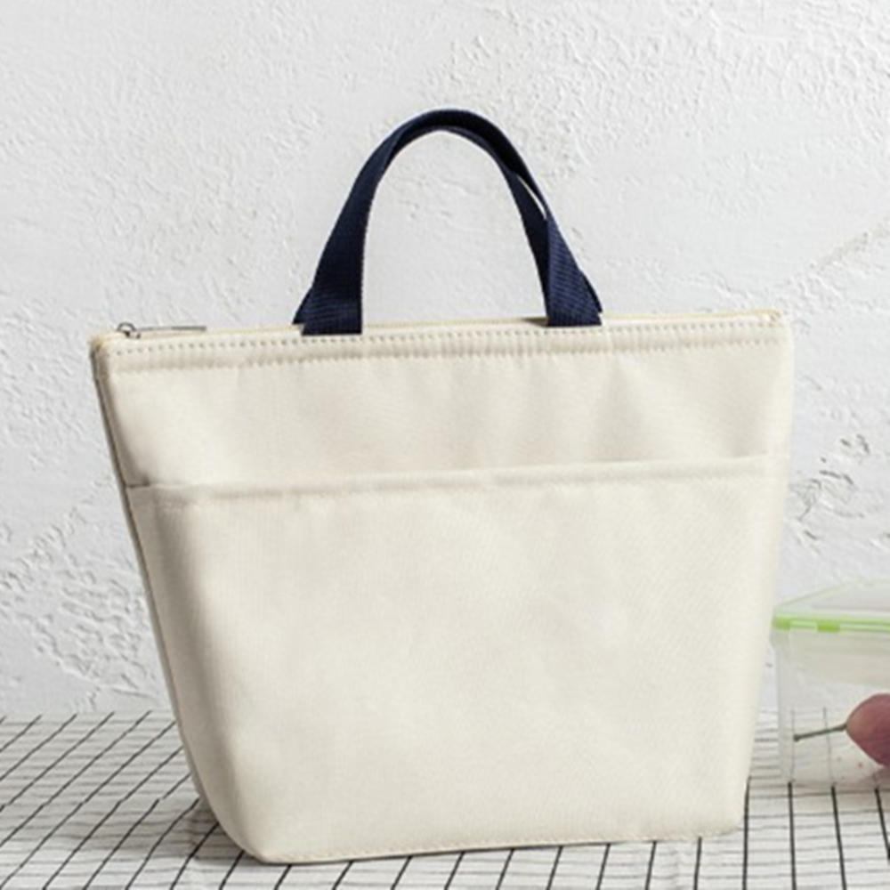 Neue Wasserdichte Oxford Mittagessen Tasche Beutel Verdickt Handtasche Picknick Tasche Frauen Kinder Bequem Mittagessen Box Tote Schule Lebensmittel Lagerung Taschen: White