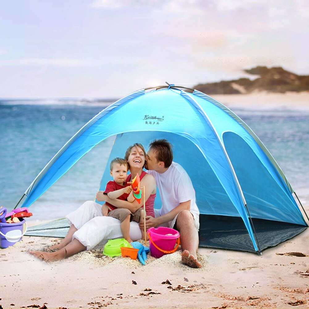 Tienda de campaña para la playa, refugio de protección solar de 3 a 3 personas, toldo de sombra fácil de llevar con bolsa para la playa, pesca, Picnic,