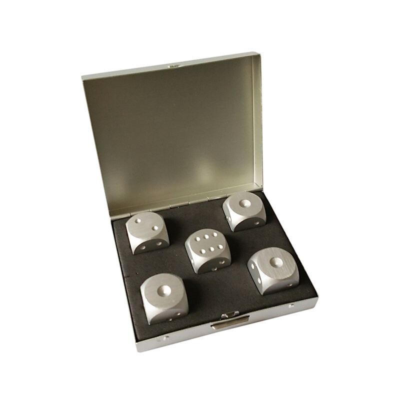 5pcs Aluminum Alloy Dice Whisky Dice Stones Ice Cubes Bucket Reusable Chilling Stones For Whiskey Portable Entertainment Props: S2