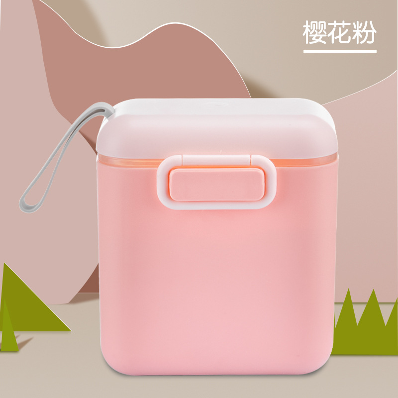 Baby Milk Powder Container Portable Baby Food Storage Box Essential Cereal Infant Milk Powder Box Toddle Snacks Container: Pink-L