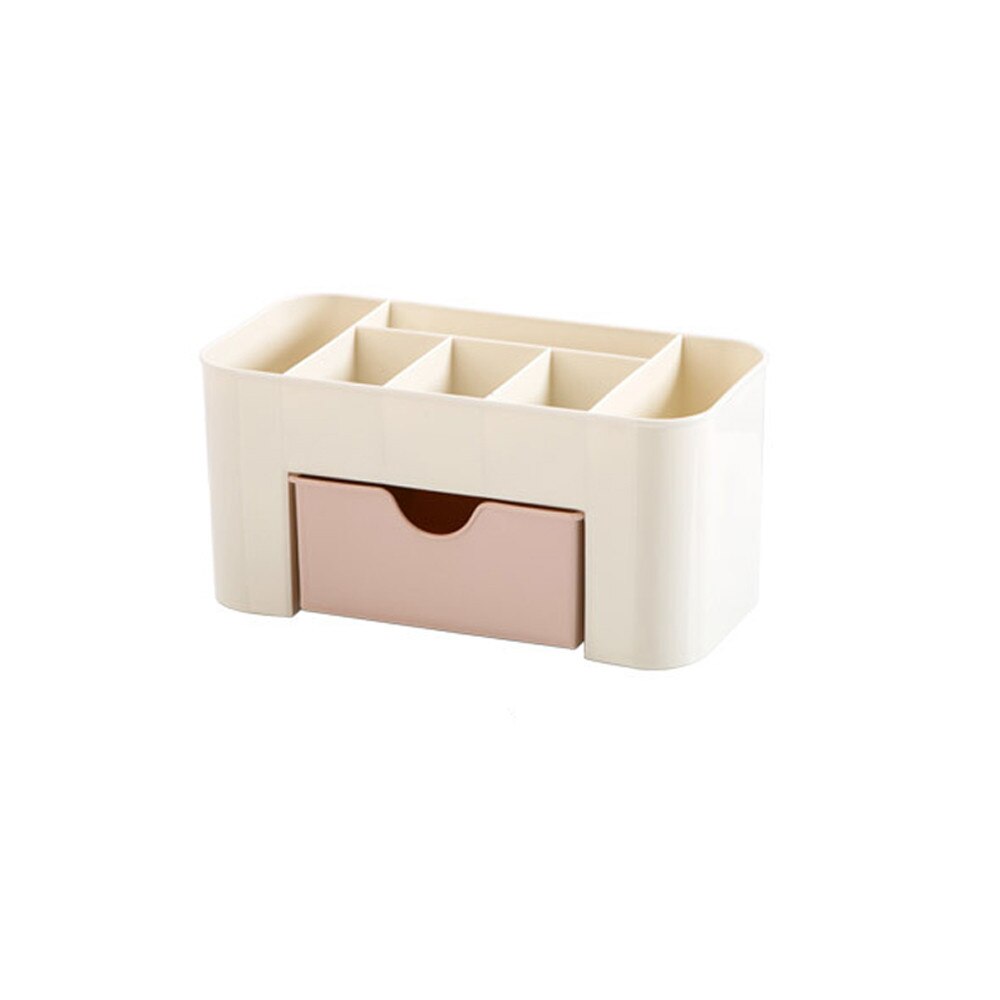 Cosmetic Drawers Jewelry Display Box Case Desktop Make Up Container Boxes Organizer Plastic Makeup Organizers Storage Box: Pink 