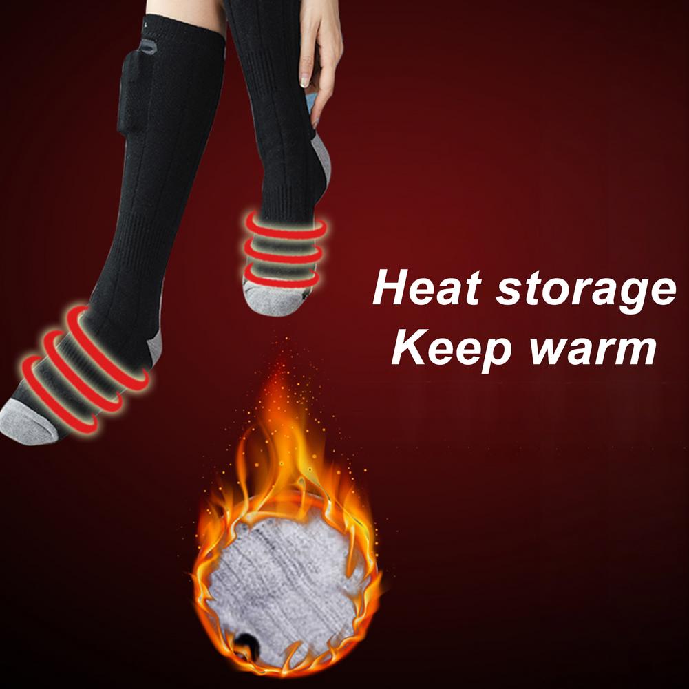 Calcetines calefactables eléctricos con USB, batería de 4000mAh, 3 niveles de temperatura ajustables, calcetines de calefacción para exteriores, senderismo, ciclismo y esquí