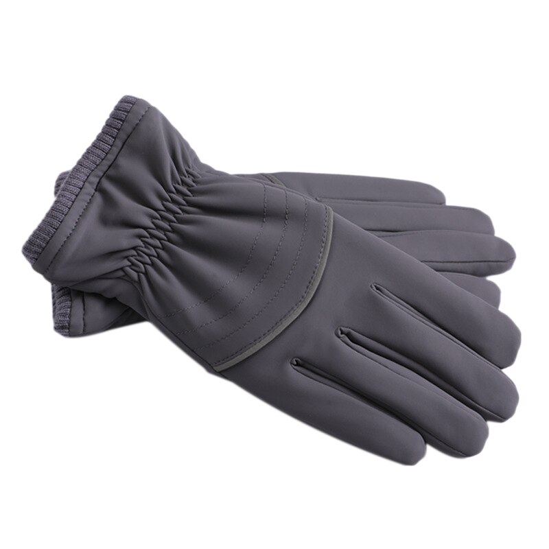 Waterdichte winterhandschoenen voor heren, koud weer, winddicht, touchscreen, antislip, thermische warme handschoenen, buitensport, hardlopen, fietsen: Grijs