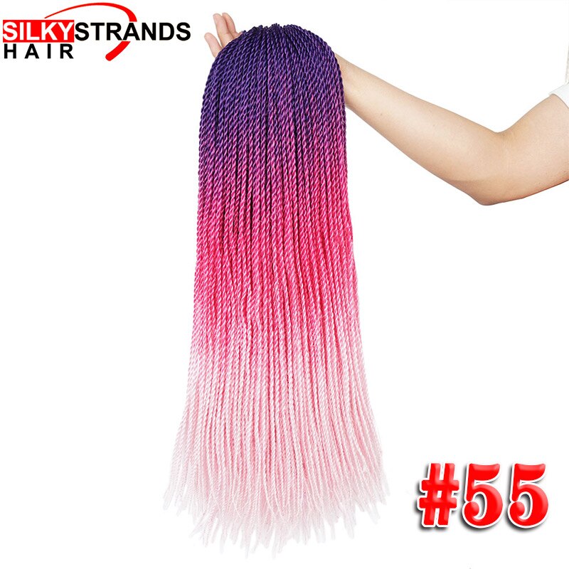 Extensiones de cabello trenzado ombré con hebras sedosas, trenzas de ganchillo sintéticas, colores grises y rubios: Insecto / 6 unids/lote