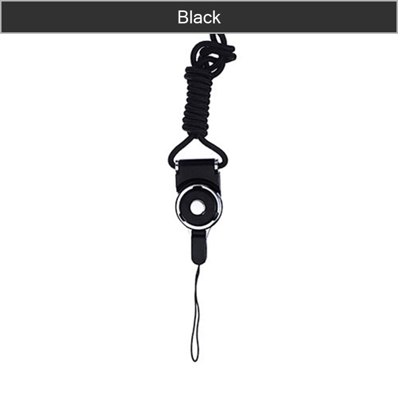 Mobile Phone strap Lanyard for Keys ID card Cell Mobile Phone Universal 6 Colors Neck Lanyard Detachable Multifunction Strap: Black