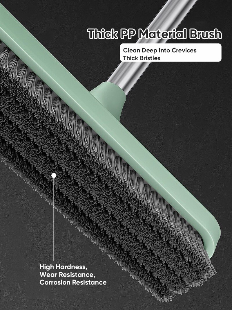 Brosse de nettoyage de sol 2 en 1, brosse à récurer de piscine, essuie-glace de salle de bains, raclette de fenêtre à poils rigides, balai magique, brosse de nettoyage de sol de baignoire et de carrelage