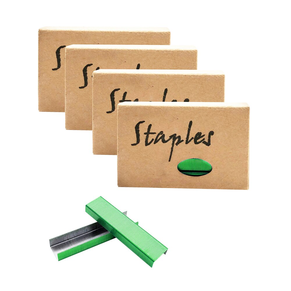 4 Box Green Staples Standard Stapler Refill 26/6 Size 3800 Staples for Office School Stationery Supplies