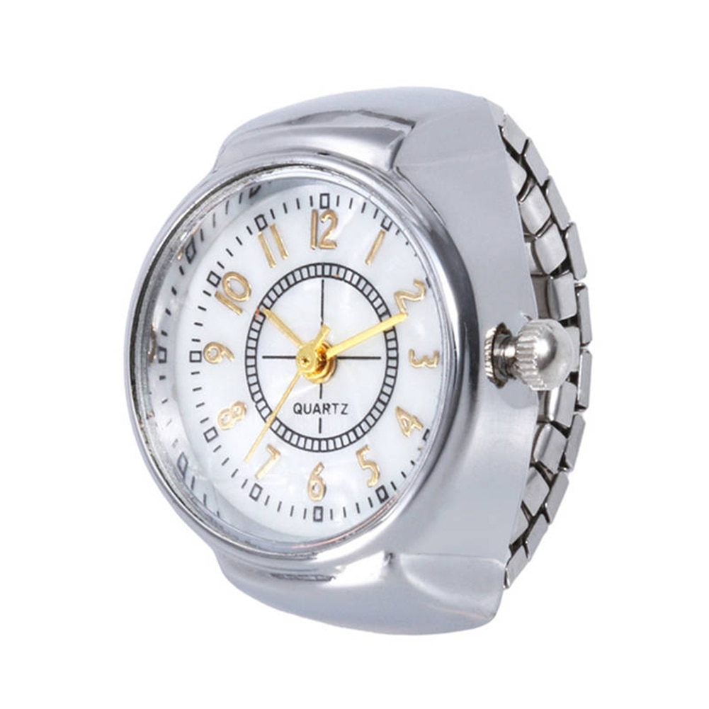 Mini par ure til kvinder mænd ring ur rund urskive arabiske tal analoge kvarts ring ure damer finger ring ur