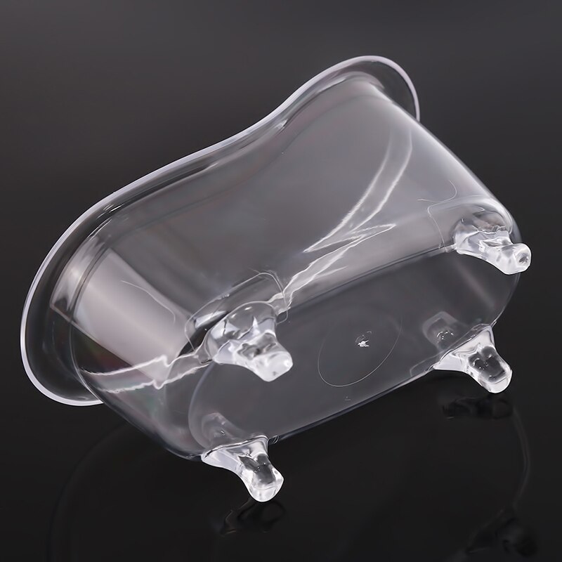 Makeup arrangør plast mini badekar sæbe smykker opbevaringsboks negle kiste holder desktop diverse opbevaringsetui