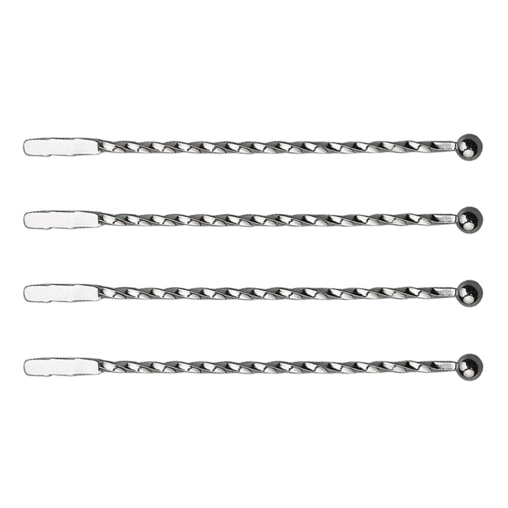 4 Pcs 304 Stainless Steel Cocktail Stirring Stick Spiral Bartender Stir Martini Stirrer for Drink Beverage (Silver): Silver