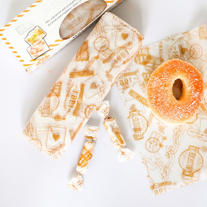50 teile/los Wachs Papier Food Grade Food Fett Papier Wrapper Wrapper Papier für Sandwich Hamburger Frites Ölpapier Backen Werkzeuge
