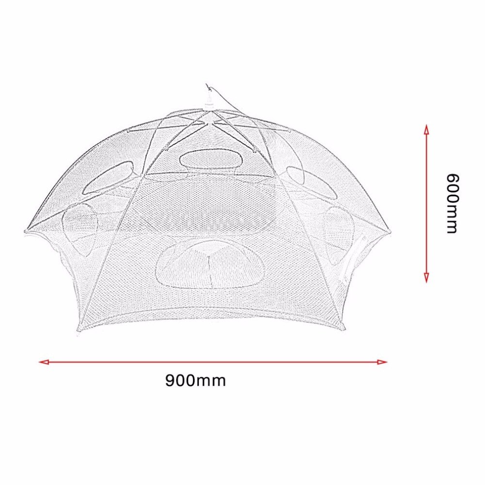 Hand-casting Automatic Fishing Net Shrimp Cage Nylon Foldable Crab Fish Trap Cast Netting Cast Folding Fishing Network 6 Holes