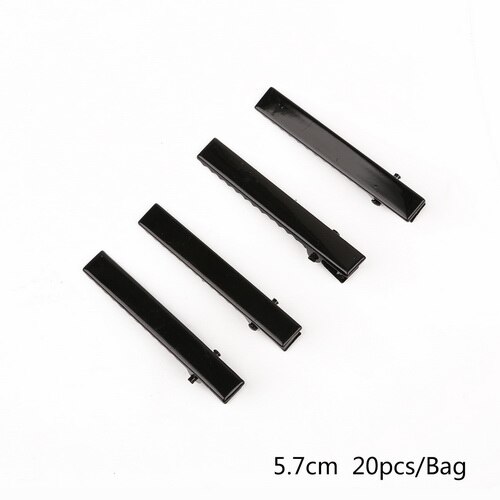 20pcs/bag Iron Hair Ornaments Duckbill Folder Waves Hairpins Base For Hair Clip Claw Findings Jewelry Making: 57mm Black