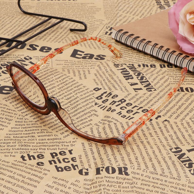 Gafas de lectura con aumento de maquillaje para mujer, anteojos de lectura con tapa giratoria + 1 + 1,5 + 2 + 2,5 + 3 + 3,5 + 4,0