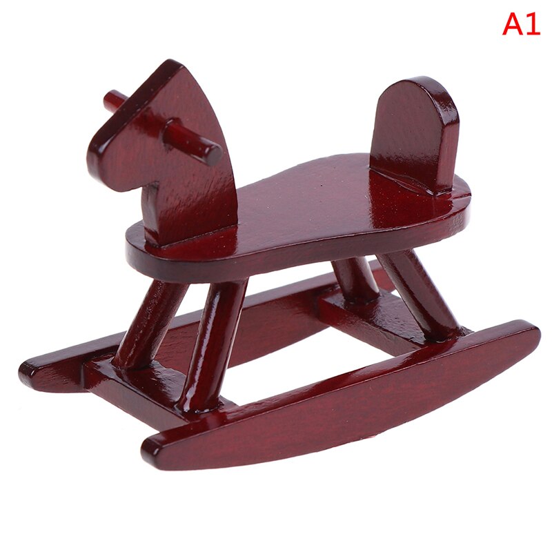 Dollhouse Miniature Wooden Rocking Horse Chair Nursery Room Furniture 1:12 Doll House Accessories Toys for Children: A1