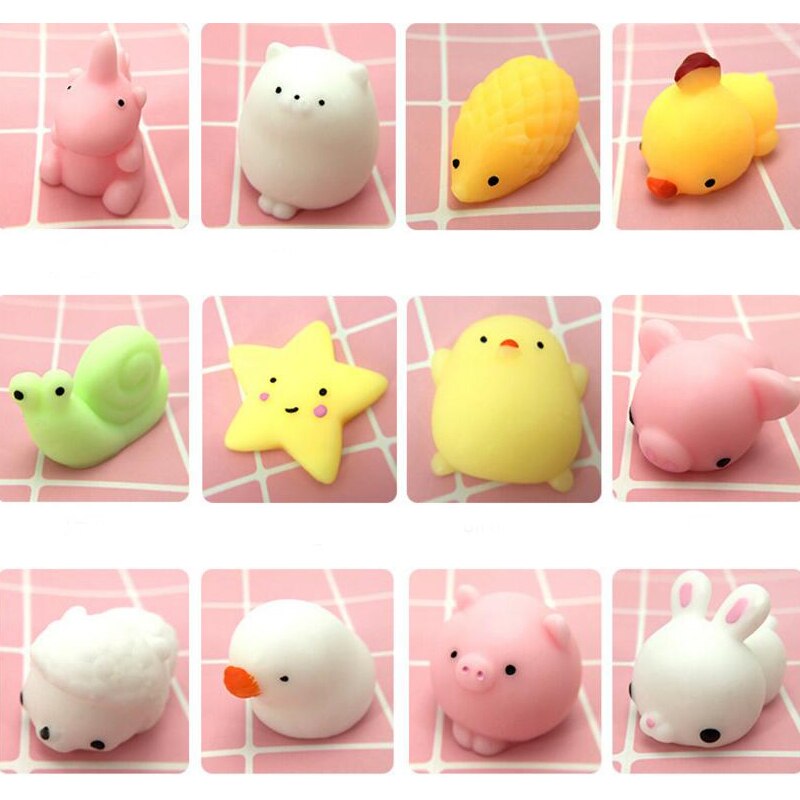 10 Pcs Mini Squishy Speelgoed Leuke Dier Antistress Squeeze Kat Beer Zachte Hand Knijpen Kid Bananasplit Gags Speelgoed