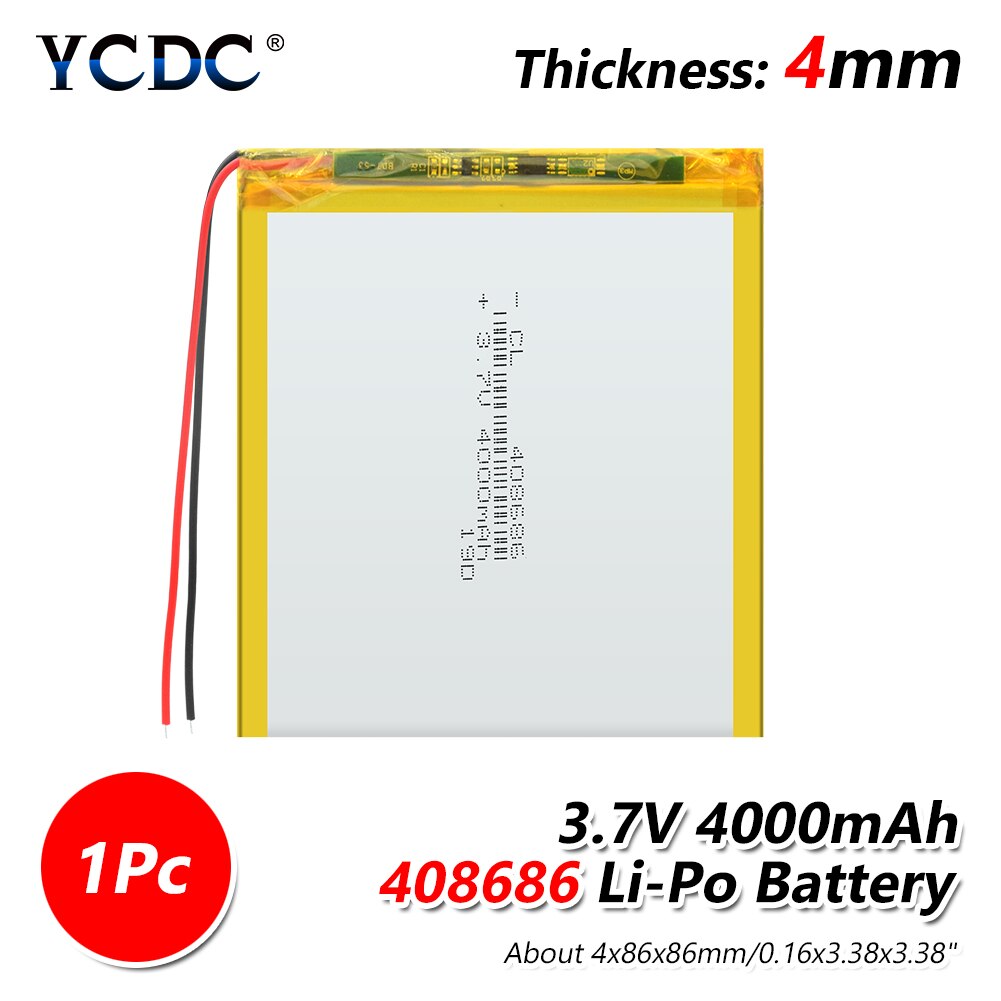 Batteria Li-ion Polimero - 3.7V 4000mAh - Batteria Sostitutiva Ricaricabile per Altoparlanti, DVR, GPS, MP3: 1 pz