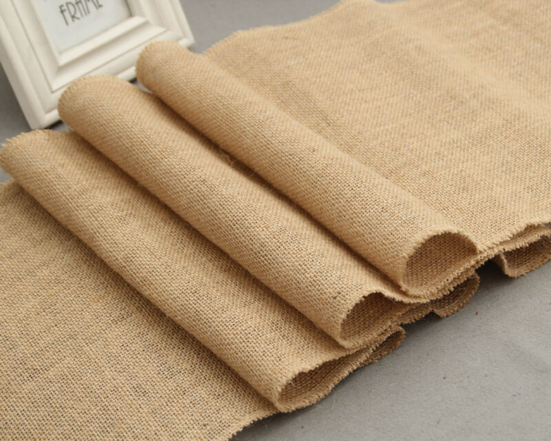 Vintage hvid jul blonder jute linned hessian burlap country event fest leverancer bryllup dekoration bordduk løber